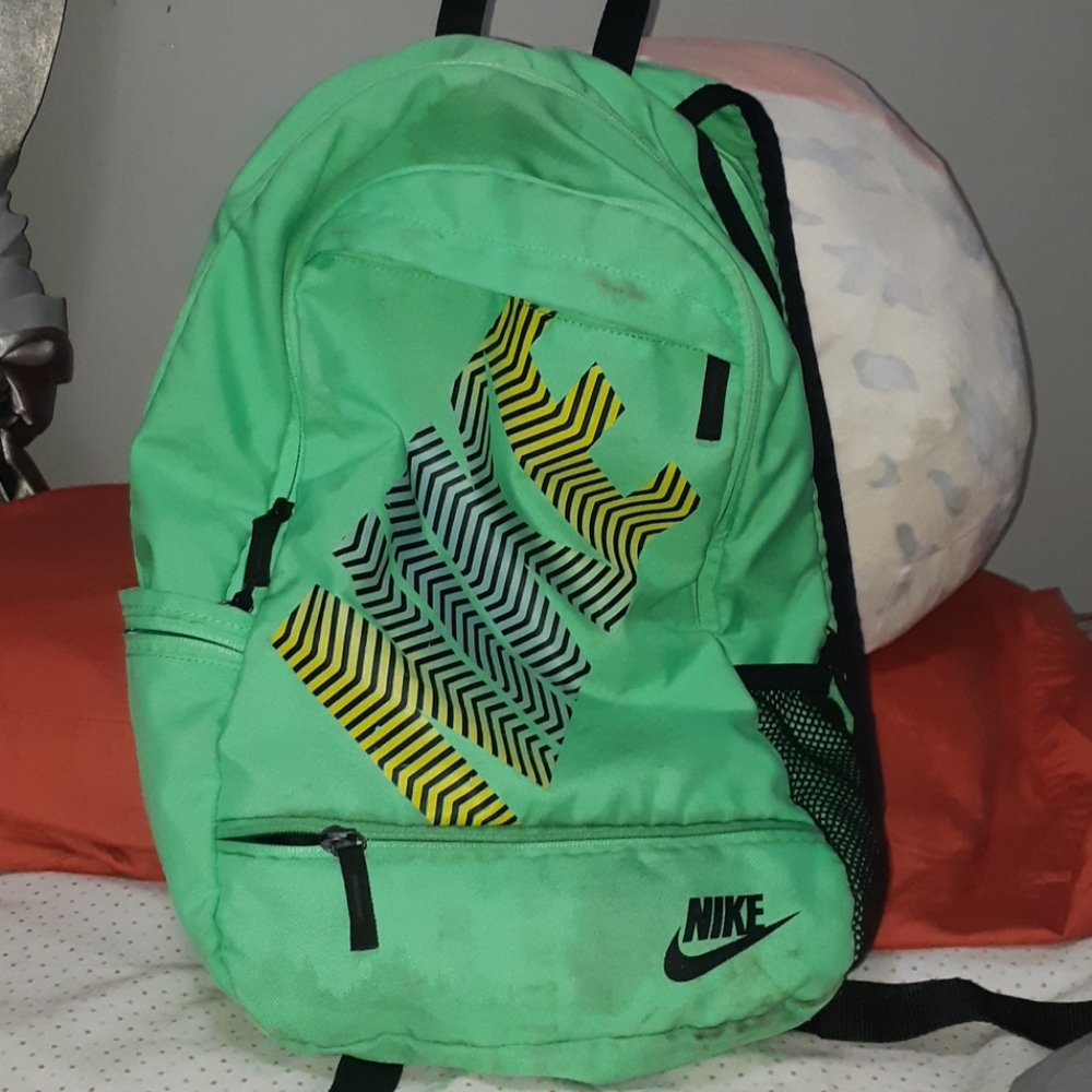 Neon green backpack